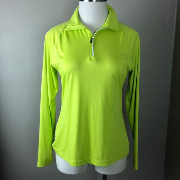 Danskin Now Tops - Danskin Now Green Half-Zip Athletic Top